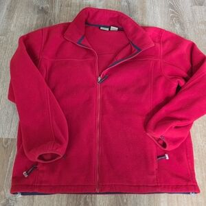 Red Fleece Zip-Up Jacket